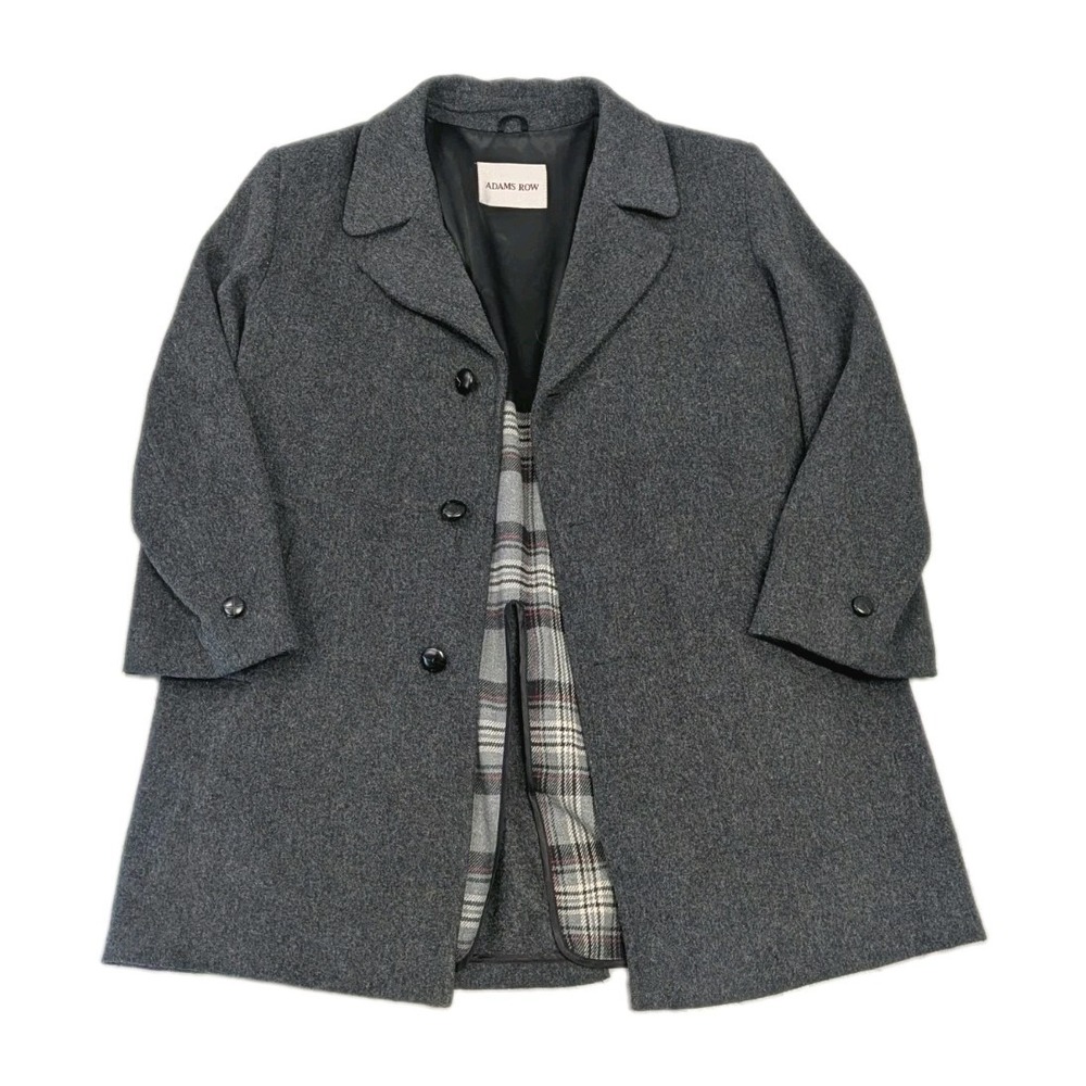 Vintage Wool Plaid Lined Overcoat Quiet Luxury Adams Row USA Made Size 44